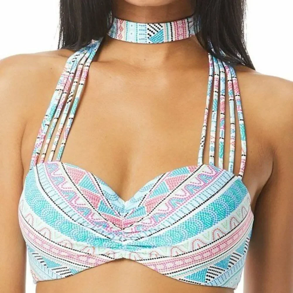 COCO REEF Infinite UW 5 Way 36/38C Top & High Rise Bottom sz M Bikini Set Strpes - Picture 5 of 6